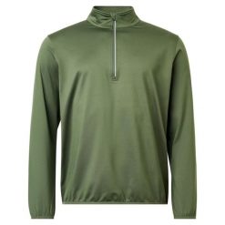 Sweter 1/2 zip Abacus Cradoc. Zielone swetry męskie ABACUS, m, bez wzorów, z materiału, bez kołnierzyka. Za 400.00 zł.
