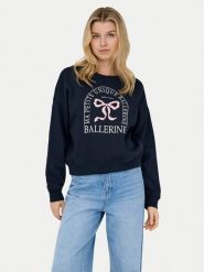 ONLY Bluza 15254183 Granatowy Loose Fit. Niebieskie bluzy bez kaptura damskie Only, s, z bawełny. Za 129.99 zł.