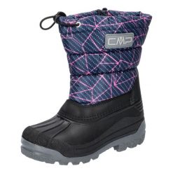 Śniegowce dziecięce CMP Sneewy. Czarne buty zimowe męskie CMP, z materiału, bez zapięcia. Za 222.75 zł.