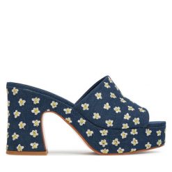 Klapki DeeZee. Niebieskie klapki damskie DeeZee, bez wzorów, bez obcasa. Za 149.99 zł.